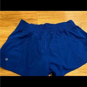 Lululemon track that shorts in symphon blue